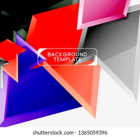 Triangular low poly background design, multicolored triangles. Vector illustration