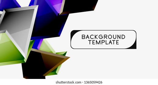 Triangular low poly background design, multicolored triangles. Vector illustration