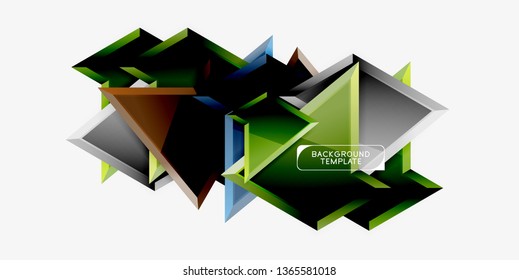 Triangular low poly background design, multicolored triangles. Vector illustration