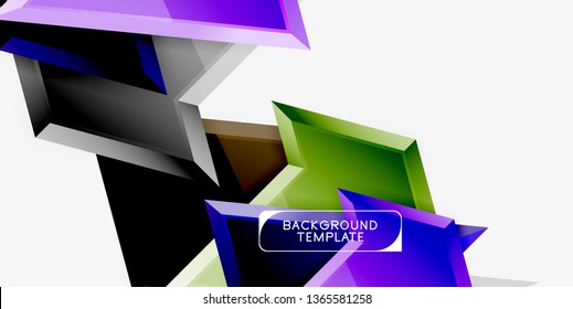 Triangular low poly background design, multicolored triangles. Vector illustration