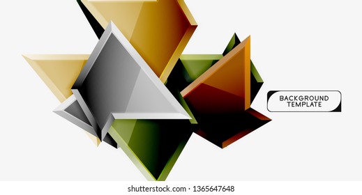 Triangular low poly background design, multicolored triangles. Vector illustration