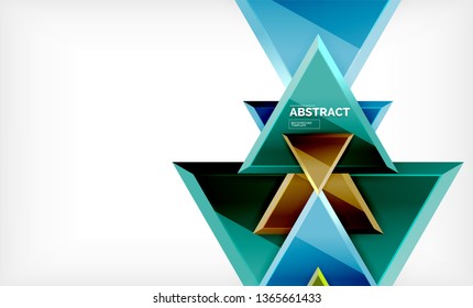 Projeto de fundo triangular baixo poli, triângulos multicoloridos. Ilustração vetorial