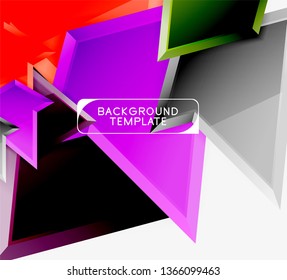 Triangular low poly background design, multicolored triangles. Vector illustration