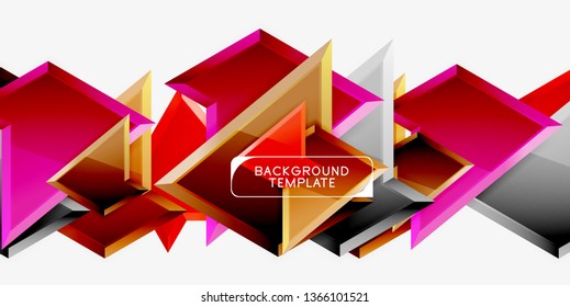 Triangular low poly background design, multicolored triangles. Vector illustration