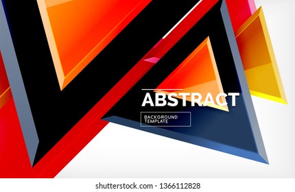 Triangular low poly background design, multicolored triangles. Vector illustration