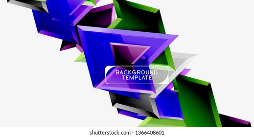 Triangular low poly background design, multicolored triangles. Vector illustration