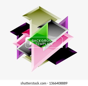 Triangular low poly background design, multicolored triangles. Vector illustration