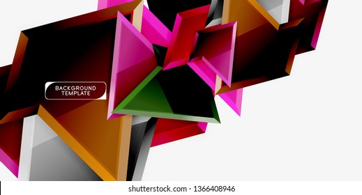 Triangular low poly background design, multicolored triangles. Vector illustration