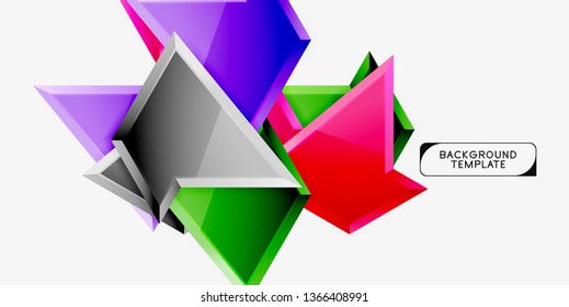 Triangular low poly background design, multicolored triangles. Vector illustration