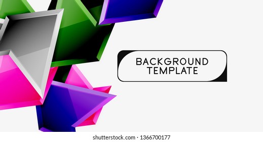 Triangular low poly background design, multicolored triangles. Vector illustration