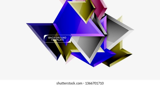 Triangular low poly background design, multicolored triangles. Vector illustration