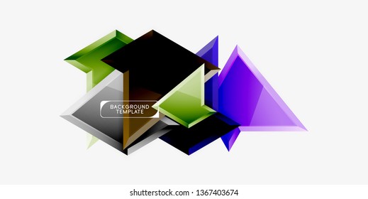 Triangular low poly background design, multicolored triangles. Vector illustration