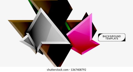 Triangular low poly background design, multicolored triangles. Vector illustration