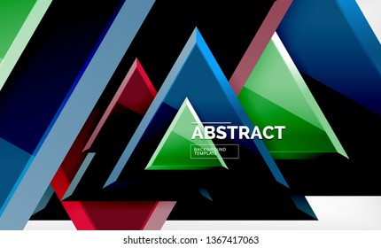 Triangular low poly background design, multicolored triangles. Vector illustration