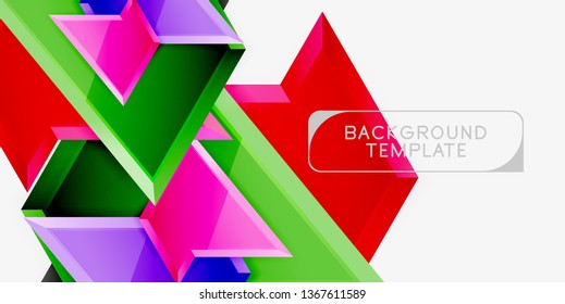 Triangular low poly background design, multicolored triangles. Vector illustration