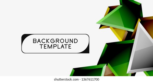 Triangular low poly background design, multicolored triangles. Vector illustration