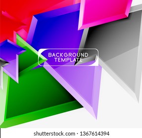 Triangular low poly background design, multicolored triangles. Vector illustration
