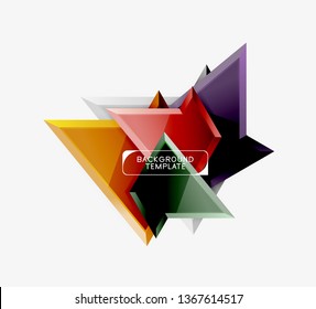 Triangular low poly background design, multicolored triangles. Vector illustration