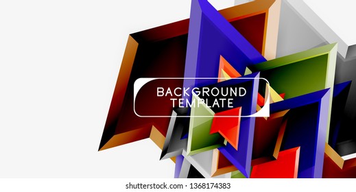 Triangular low poly background design, multicolored triangles. Vector illustration