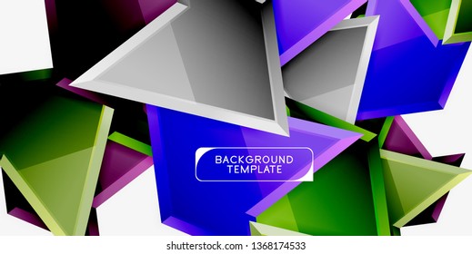Triangular low poly background design, multicolored triangles. Vector illustration