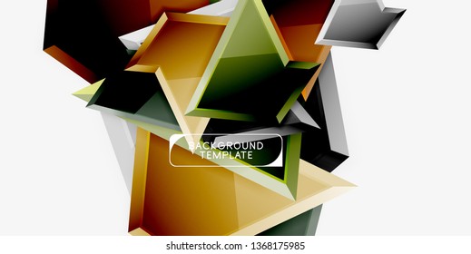 Triangular low poly background design, multicolored triangles. Vector illustration