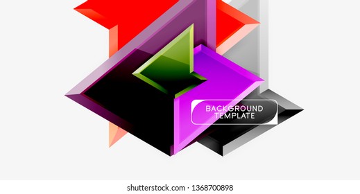 Triangular low poly background design, multicolored triangles. Vector illustration