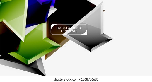 Triangular low poly background design, multicolored triangles. Vector illustration