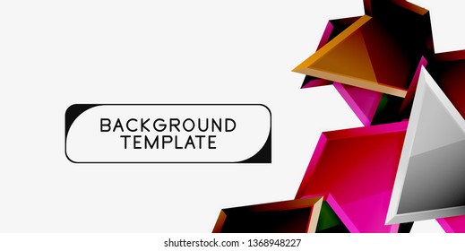 Triangular low poly background design, multicolored triangles. Vector illustration