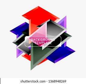 Triangular low poly background design, multicolored triangles. Vector illustration