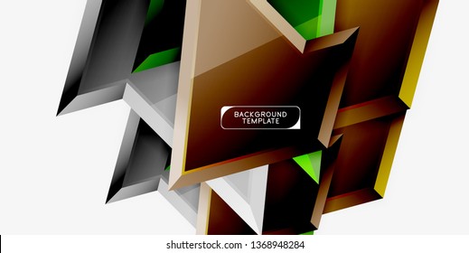 Triangular low poly background design, multicolored triangles. Vector illustration