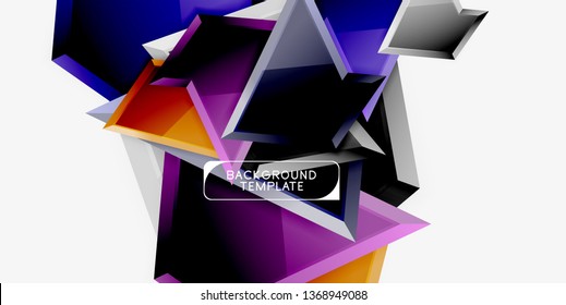 Triangular low poly background design, multicolored triangles. Vector illustration