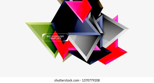 Triangular low poly background design, multicolored triangles. Vector illustration