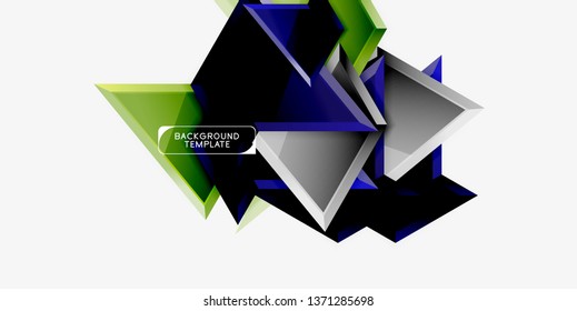 Triangular low poly background design, multicolored triangles. Vector illustration