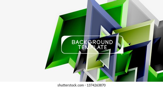 Triangular low poly background design, multicolored triangles. Vector illustration