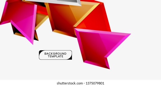 Triangular low poly background design, multicolored triangles. Vector illustration