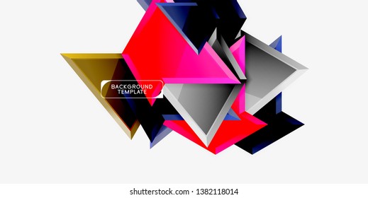 Triangular low poly background design, multicolored triangles. Vector illustration