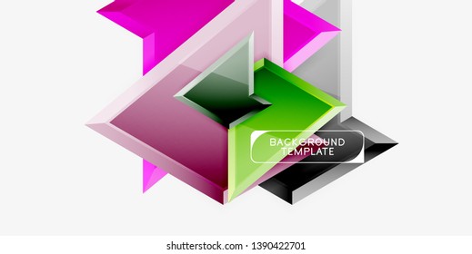 Triangular low poly background design, multicolored triangles. Vector illustration