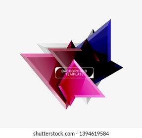 Triangular low poly background design, multicolored triangles. Vector illustration