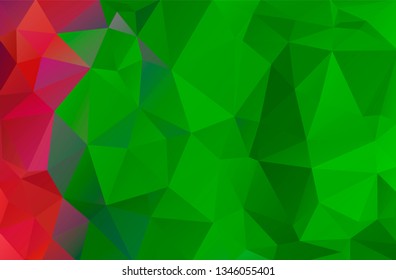 Triangular low poly, green, red mosaic pattern background, Vector polygonal illustration graphic, Creative, Origami style with gradient