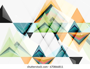 Triangular low poly vector a4 size geometric abstract template. Multicolored triangles on light background, futuristic techno or business design