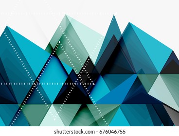 Triangular low poly vector a4 size geometric abstract template. Multicolored triangles on light background, futuristic techno or business design