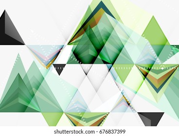Triangular low poly vector a4 size geometric abstract template. Multicolored triangles on light background, futuristic techno or business design