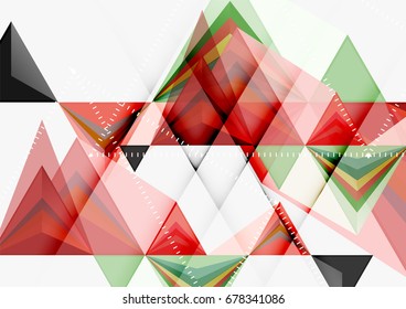 Triangular low poly vector a4 size geometric abstract template. Multicolored triangles on light background, futuristic techno or business design