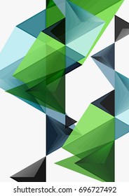 Triangular low poly vector a4 size geometric abstract template. Multicolored triangles on light background, futuristic techno or business design