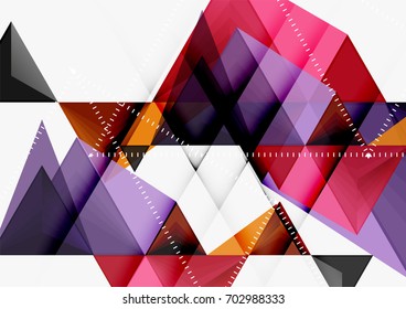 Triangular low poly vector a4 size geometric abstract template. Multicolored triangles on light background, futuristic techno or business design