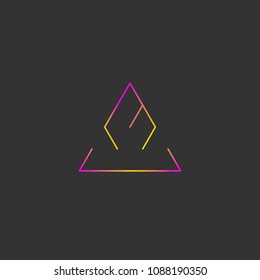 Triangular maze icon illustration. Labyrinth logotype for design