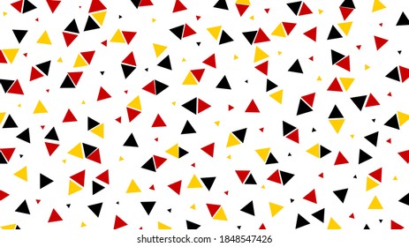Dreieckige Memphis Art Vintage Stil geometrische bunte Muster Vektor. Nahtlose abstrakte Wiederholung von Mustern, stylische Dreiecke, Tapete mit blauen, roten und gelben Farben, Vektorgrafik