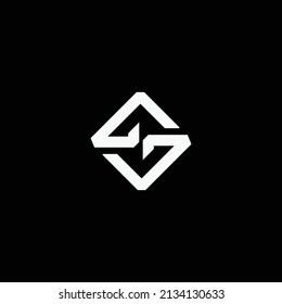 Triangular minimal shape logo sharp corners at ends