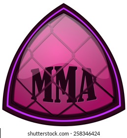 Triangular MMA Sign, Vector Illustration isolated on White Background.