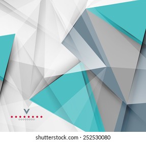 Triangular modern abstract background. 3d geometric shapes on grey